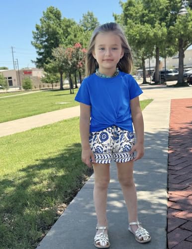 Image of Arshiner Girls Clothing Sets Twist Front Top and Shorts 2 Piece Outfits Activewear Tracksuit 5-14 Year