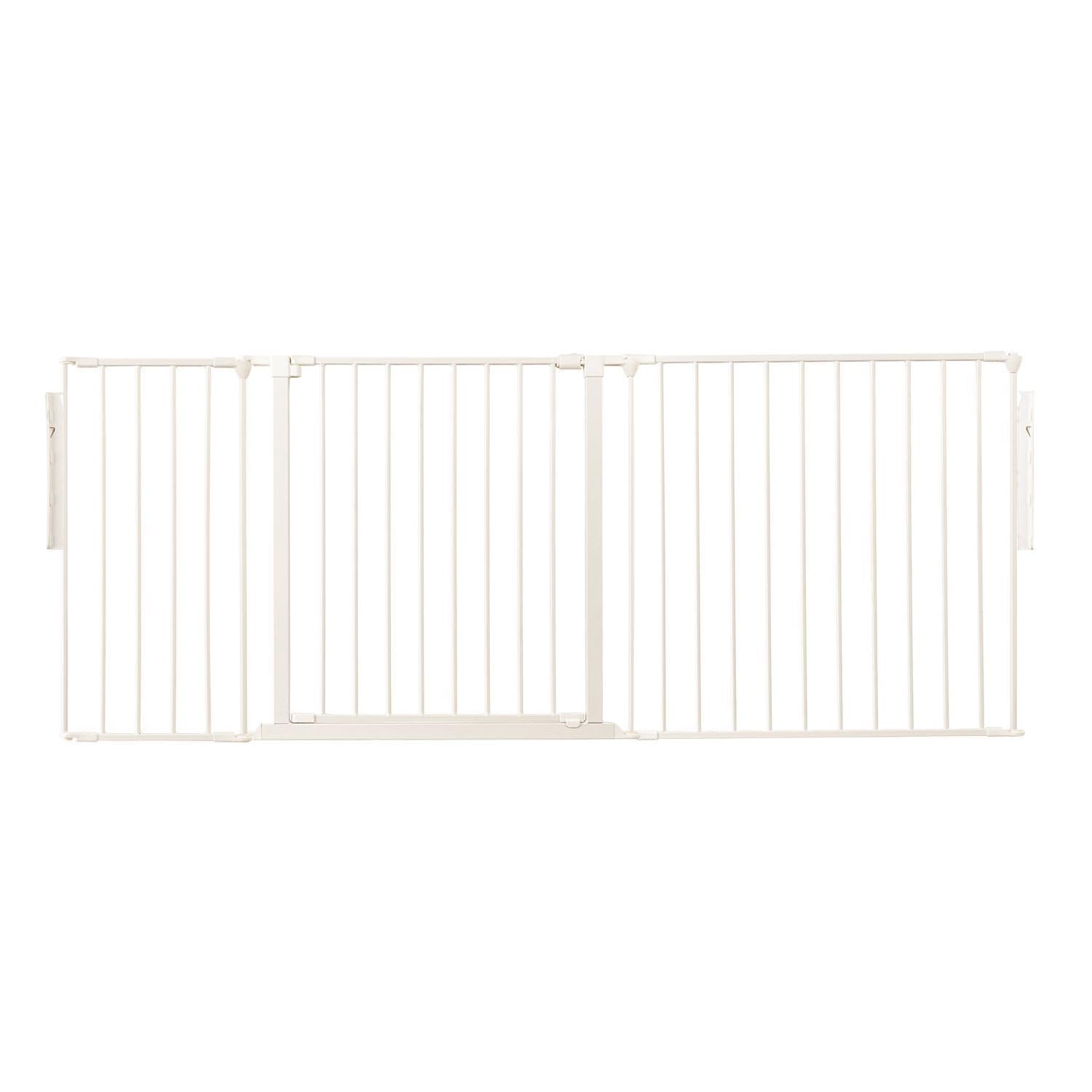 Safetots Premium Multi Panel Room Divider, up to 187cm Wide, White, 70cm Tall, Multi Panel Flexible Room Barrier, Room Divider with Door for Baby and Toddler, Easy Installation — image 1