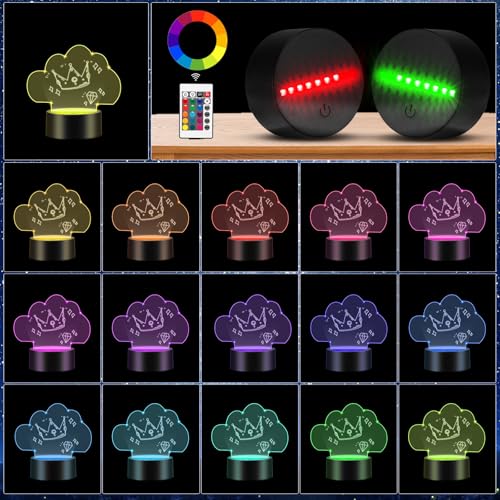 ONEVER 3D LED Light Base, 10pcs LED Lamp Base Holder with 10 Clear Acrylic Panels (Cloud Shape Type), Black - Image 3