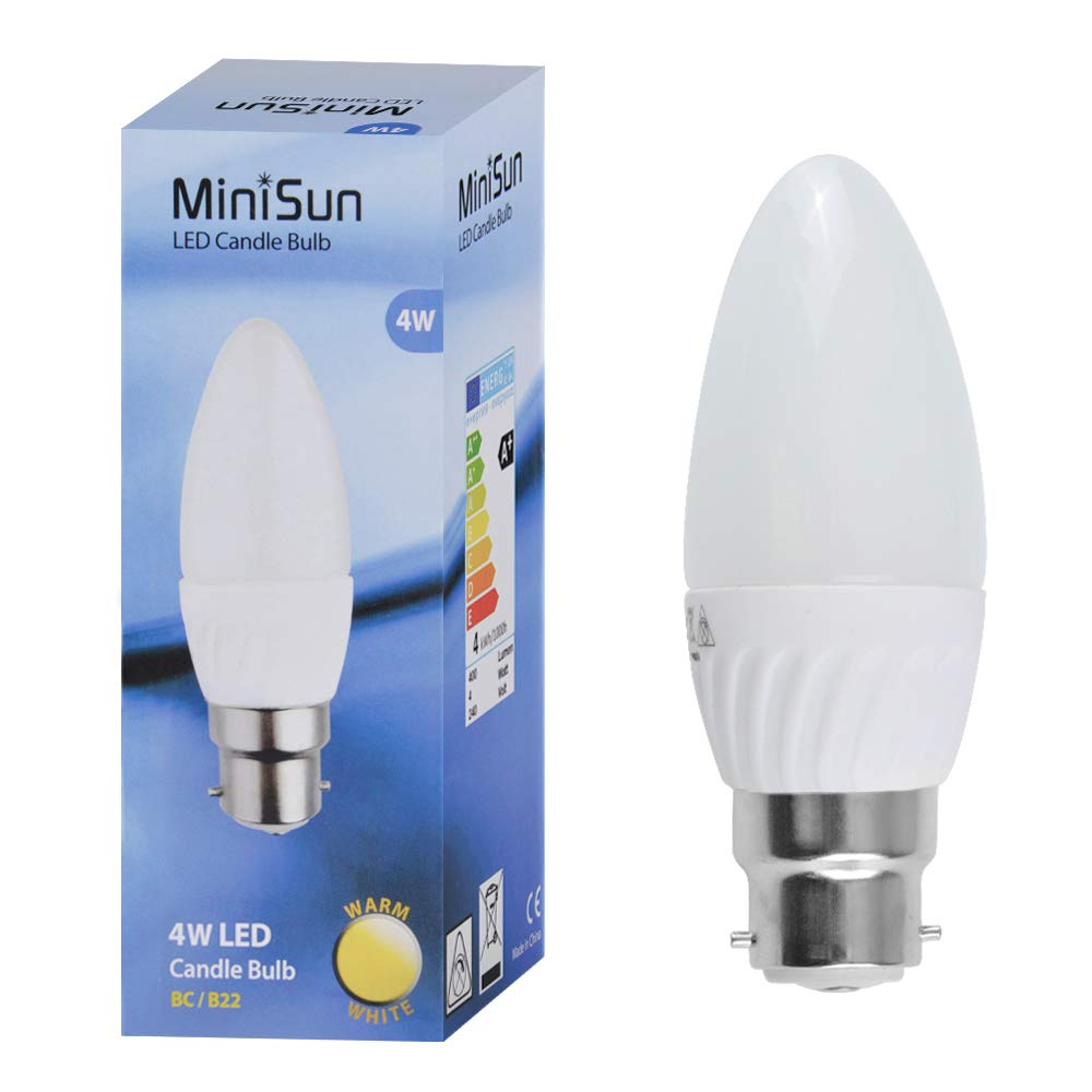 Valuelights B22 Pack Of 2 4W Candle Warm White Led Bulbs from B&Q