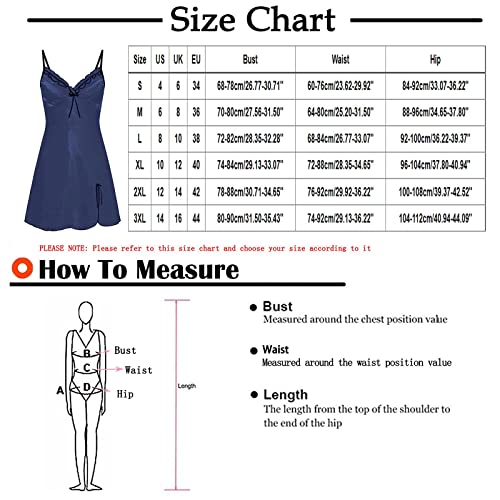 Generique-Womens-Nuisette-Femme-Satin-Slip-Silk-Bow-Solid-Color-Sexy-Sleepwear-Lingerie-Dress-Chemise-De-Nuit-Ete-S-3XL