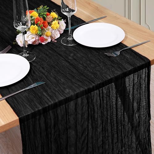 1 Pack Cheesecloth Table Runner 10Ft Christmas Gauze Boho Table R
