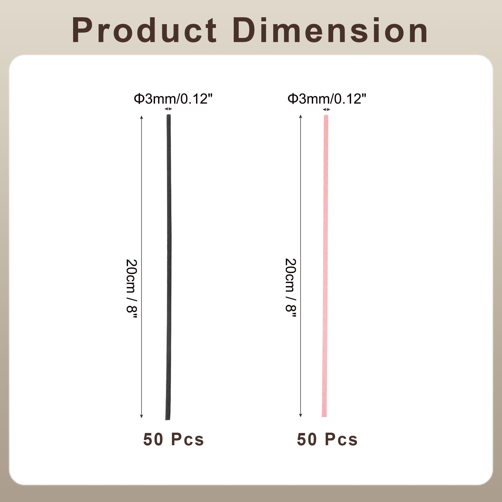 uxcell 100Pcs Reed Diffuser Sticks Set, Fiber Fragrance Flower Reed Diffuser Replacement Refill Sticks Flower Decor for Home, Hotel, Office (Pink Black)