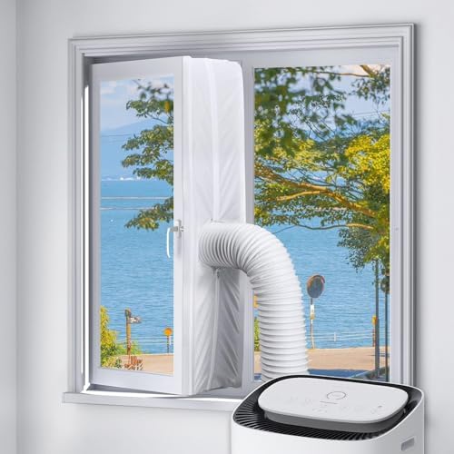 Air Conditioner Window Seal AC Window Seal, LYUNIT 300cm/118Inch Portable Universal Window Seal Kit For Mobile Air Conditioner Unit & Tumble Dryer, Hot Air Stop Air Exchange Guards, Easy To Install-With Zip