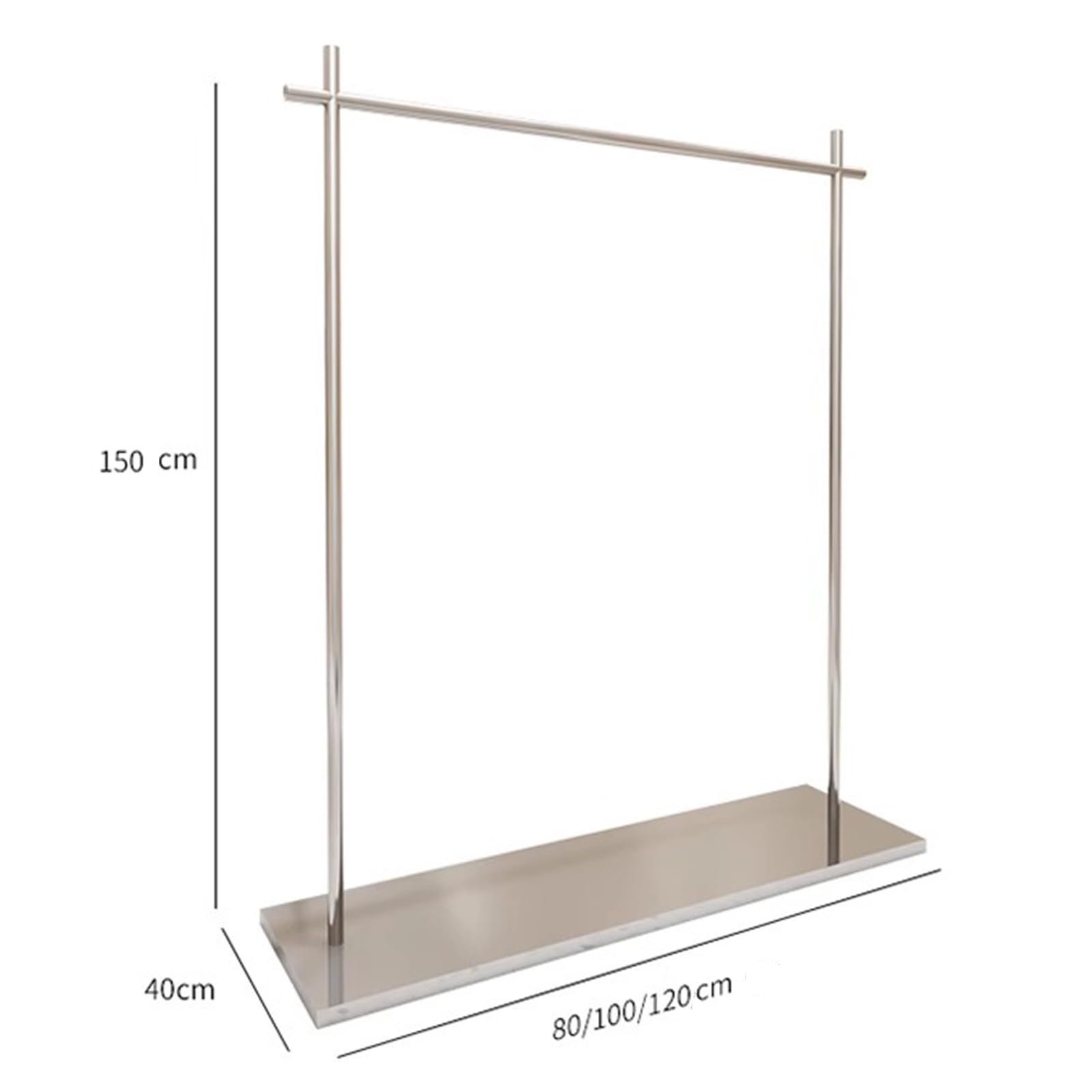 Heavy-Du inless stalowy stojak na ubrania z górnym prętem i półkami, przenośny, do sypialni, na płaszcze i ubrania, Sto (100 x 40 x 150 cm)