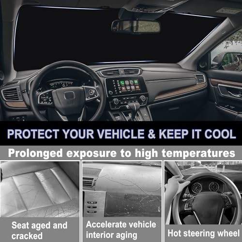 Image of Windshield Sun Shade for 2017-2022 Honda CRV| Front Window Sun Visor| 310T Reflective Polyester| UV Heat Insulation Protection| Foldable Sunshade with Storage Pouch| Outdoor Camping