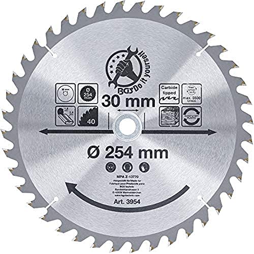 BGS Diy 3954 | Hartmetall-Kreissägeblatt | Ø 254 x 30 x 3,2 mm | 40 Zähne