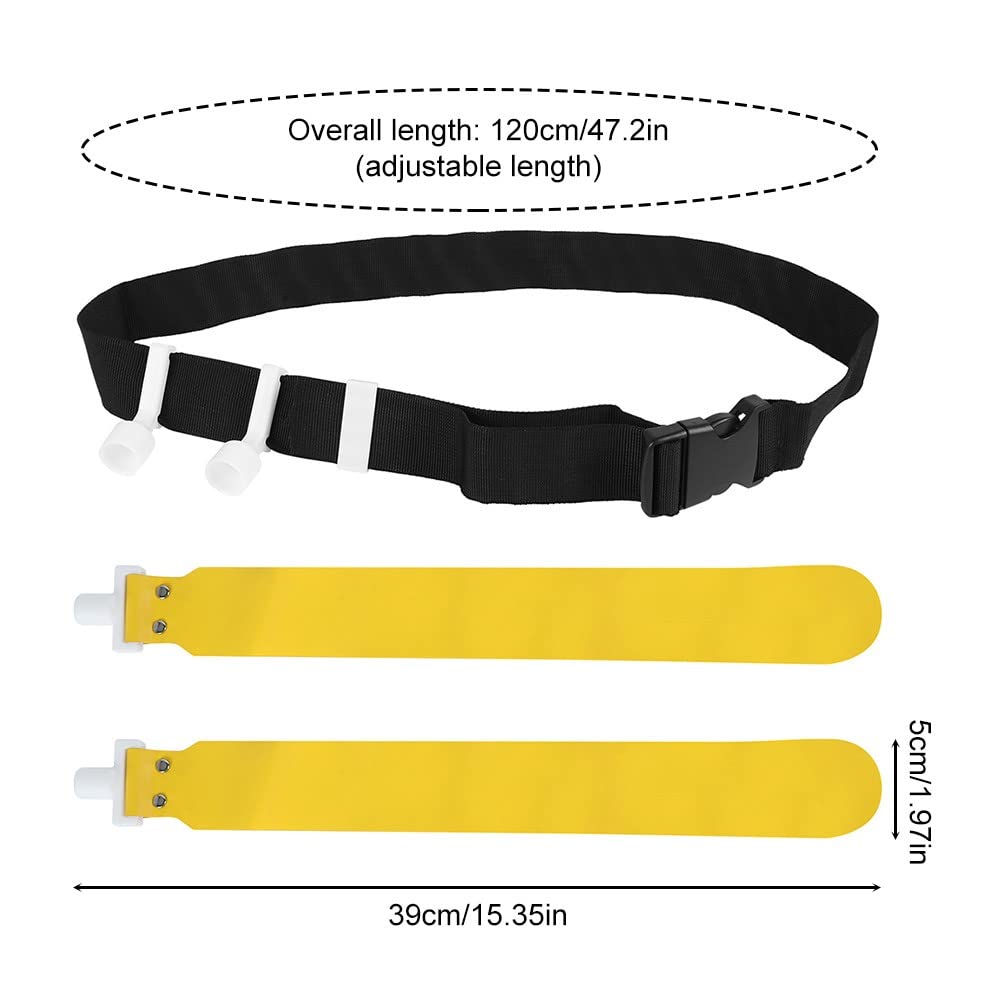 DONGKER Juego de banderas y cinturones, banderas de fútbol, cinturón de fútbol de PVC, 2 banderas, hebilla de liberación para equipos de entrenamiento juvenil y adulto, amarillo, 1