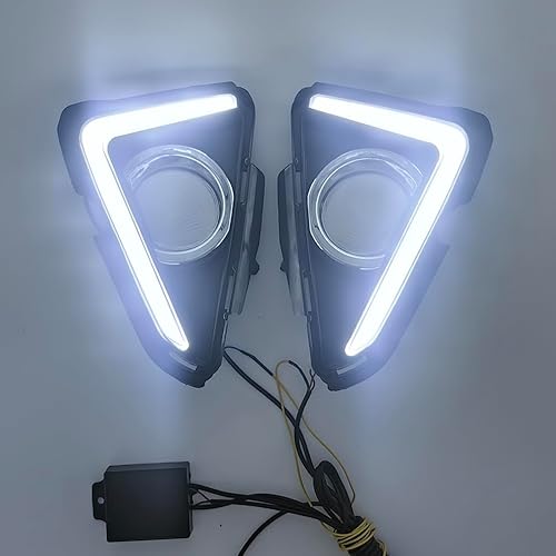 Miniatura 3 de Compatible con Toyota RAV4 2016 2017 2018 coche LED DRL luces de circulación diurna señal de giro amarillo luces diurnas reemplazo faros antiniebla