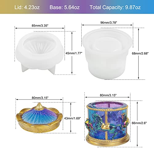 Moule silicone carrousel avec couvercle pour boîte époxy