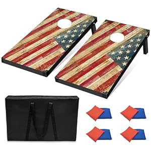 Cornhole Set Outdoor Game – 3ftx2ft Corn Hole Sets with Bags, Cornhole Game Set with 2 Cornhole Boards, 8 Bean Bags & Carry Bag, Corn Hole Board Game Set for Yard, Backyard, Beach, Camping etc