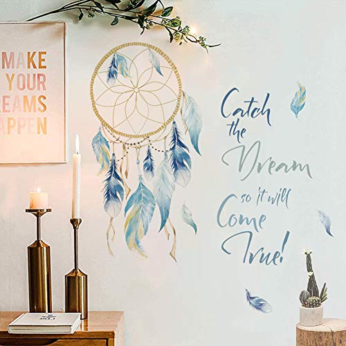 Runtoo Dream Catcher Quotes Wall Decals Colorful Feathers Wall Art Stickers Bedroom Living Room Home Decor #TOP1