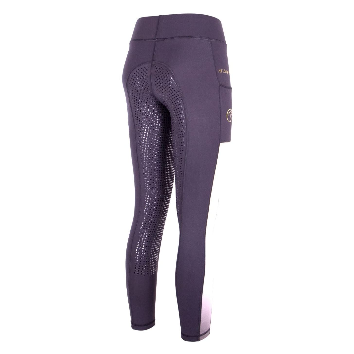 AK AKRS 6058 Reithose zum Überziehen, hohe Taille, atmungsaktiv, Vollbesatz, Silikongriff, Regenbogenfarben
