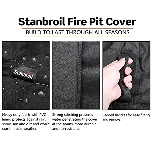 Stanbroil 60 Inch Round Fire Pit Cover, Full Coverage Fire Pit Table Cover, Patio Furniture Cover - Cover With Durable And Water Resistant Fabric, Black #TOP2