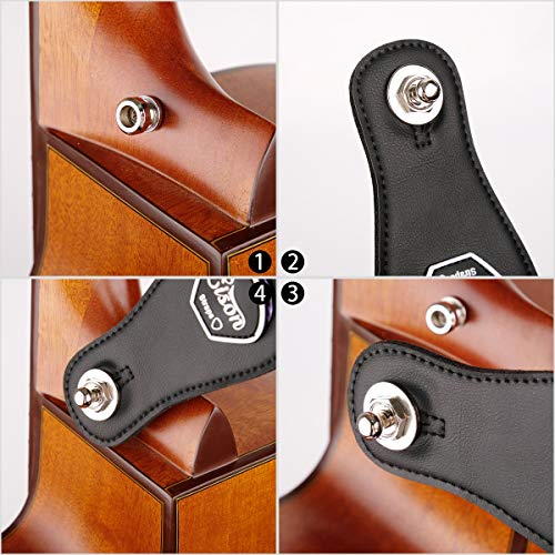 Eison Guitar Strap Locks And Buttons Security Quick Release Straplocks Strap Retainer System Nickel (2 Pieces Pack) #TOP4