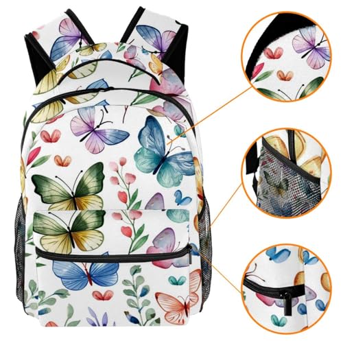 Sac à dos voyage papillons multicolore avec porte-bouteille mixte