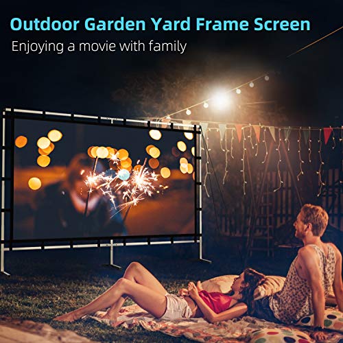 Projector Screen, Ksan Outdoor Hd 4K Projector Screen With Stand 150 Inch, Portable 3D Fast-Folding Giant Projector Projection Screen For Party Home Theater Cinema (16:9) #TOP3