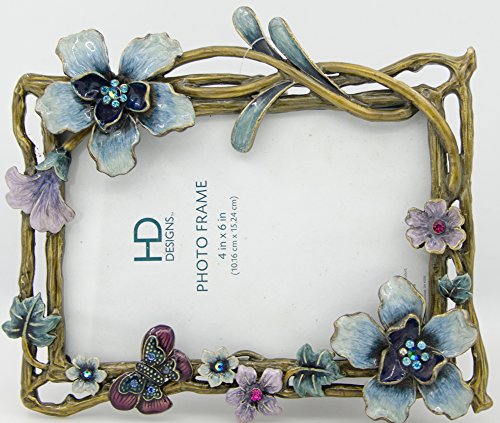 Chezmax International Designs Colorful Flower Pattern Metal Photo Frames Friends Gift Picture Frame Table Top Frame 5.5" X 7" X 1" #TOP1