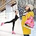 LEVYTEMP Women's/Girls Figure Ice Skates - Youth Pink Rainbow Figure Skating Shoes with Two Insoles - Comfortable, Safe Indoor Outdoor Rink Size US 8