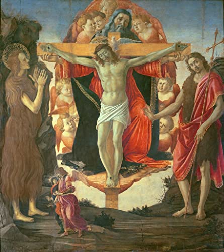 Poster Sandro Botticelli Le saint avec le baptiste toile 50x70 art renaissance