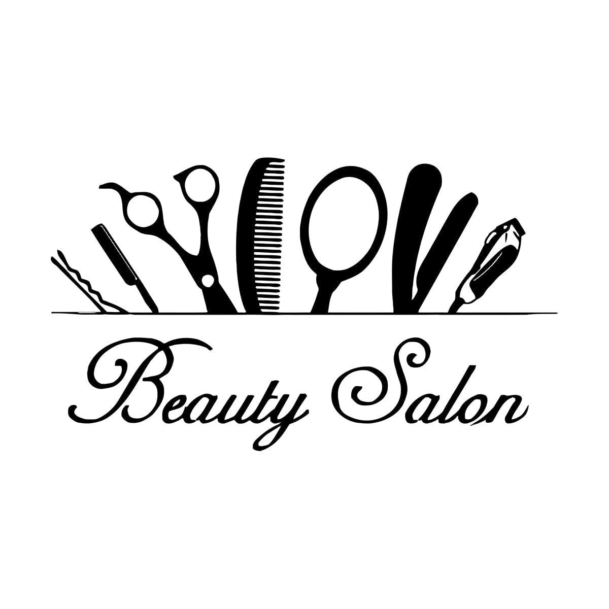 Lzhouting Wall Stickers 6873 Beauty Salon Wall Decal Hairdressing Hair Salon Window Decor Barbershop Vinyl Sticker Barber Sign Art Design Interior Decor Extra Large - 74X126cm