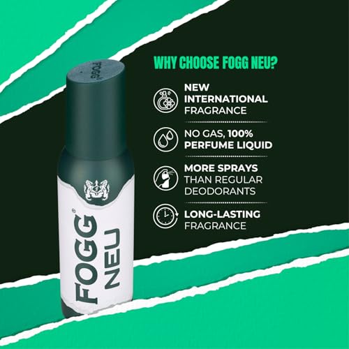 Image of Fogg Neu Fine Amber|No Gas| Long Lasting Perfume Deodorant Spray for Men -120 ML