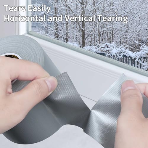 Image of Heavy Duty Single Side Duct Tape,2in x 66FT,Strong Adhesive High Strength,Versatile Mesh Adhesive Tape for Easy Sealing, Repairing and Bonding Indoors and Outdoors,Silver