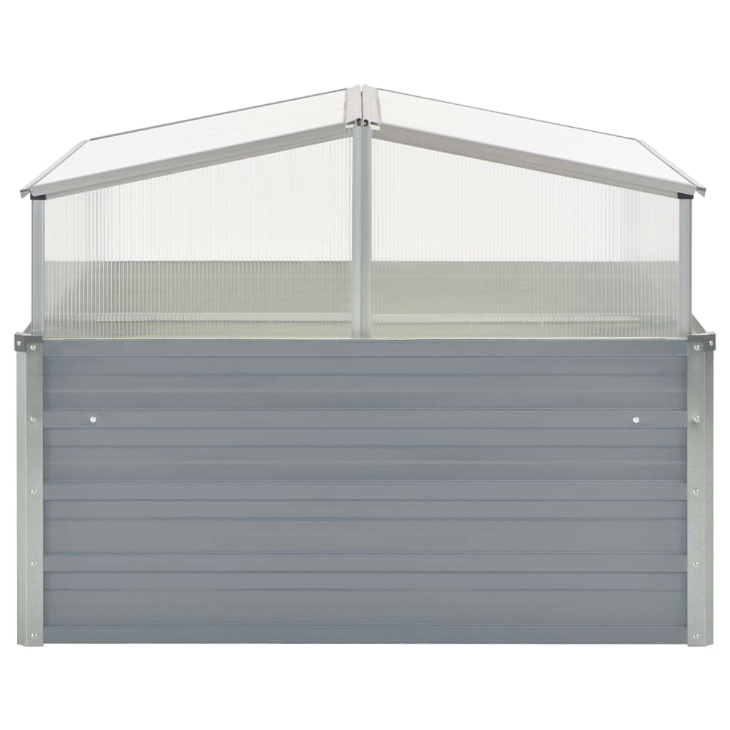 Serre en Polycarbonate, 100 X 100 X 85 Cm, avec Plateau en PC et Base en Acier galvanisé, pour Balcon, Terrasse, Légumes, Semis et Fleurs (Grise)