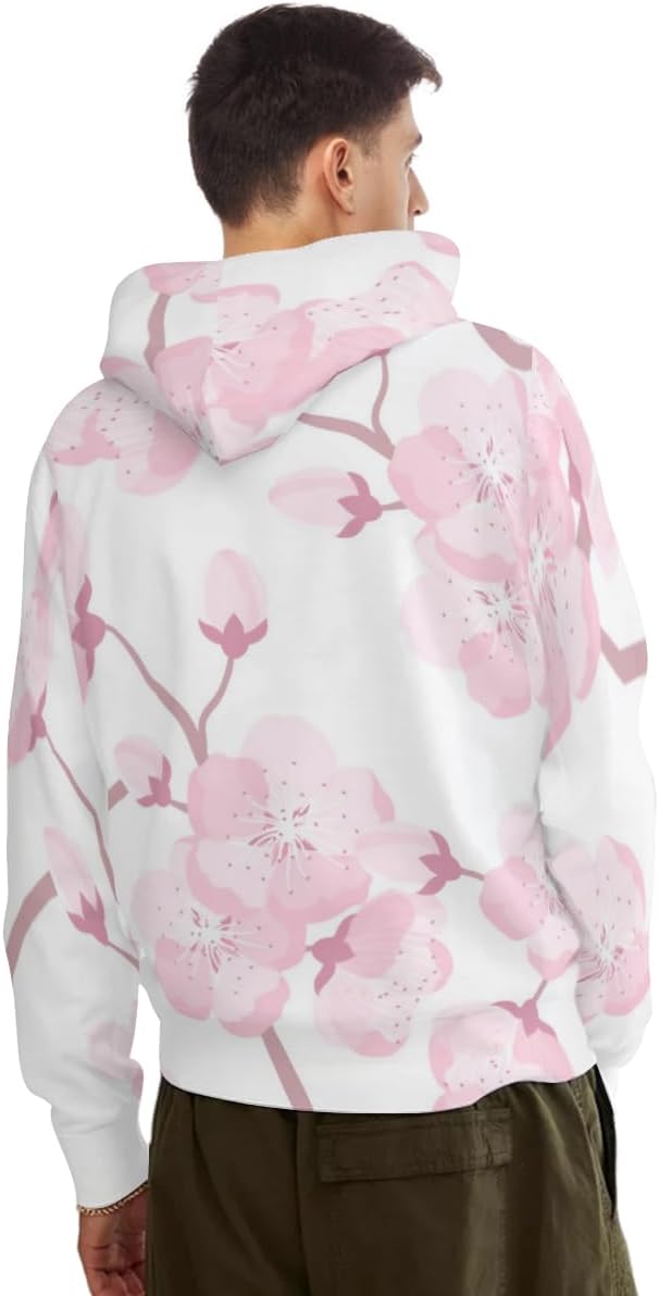 パーカー 桜 花柄 和風 上下セット メンズ ズボン フード付き 長袖 ジャージ スウェット ウェア トレーニングウェア スポーツウ