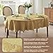 Newbridge Barcelona Damask Fabric Tablecloth, 60 x 84 Inch Oval, Gold – No Iron, Soil Resistant Table Cover for Dining, Parties and Holidays