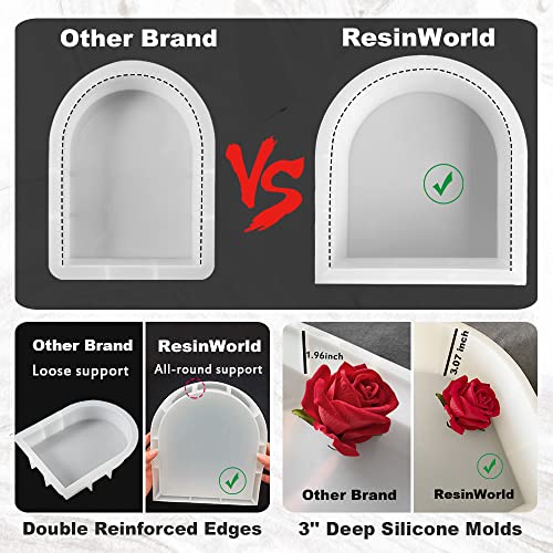 RESINWORLD 6'' Arch Mold, 3'' Deep Silicone Mold, Sturdy Large Molds for Bouquet Preservation, Shiny Resin Molds for Home Wedding Decor - Image 4
