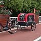 CXWXC Fahrradanhänger für Hunde 2 in 1 Fahrradanhänger & Jogger hundewagen mit Stoßdämpfer, Hundeanhänger Maximale Belastbarkeit 40KG/88LBS (Rot)