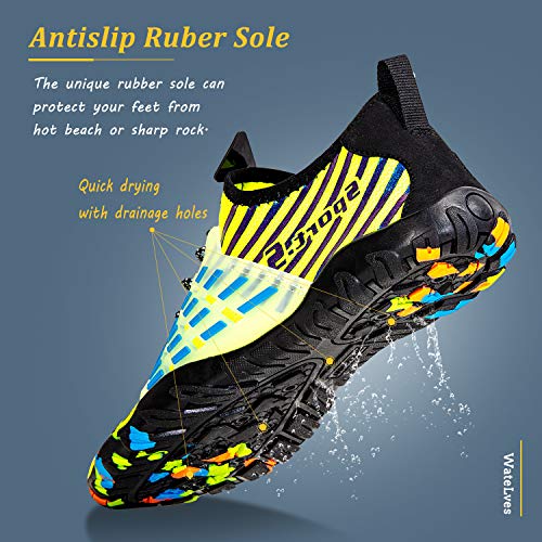 Image of WateLves Water Shoes Mens Womens Beach Swim Shoes Quick-Dry Aqua Socks Pool Shoes for Surf Yoga Water Aerobics