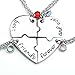 Zysta Catena dell’Amicizia Sorelle Collana Set Pendente Forma di Cuore Diviso in Quattro Pezzi Colore Argento con Incisione Best Friend Forever Bellissimo Regalo per Amici