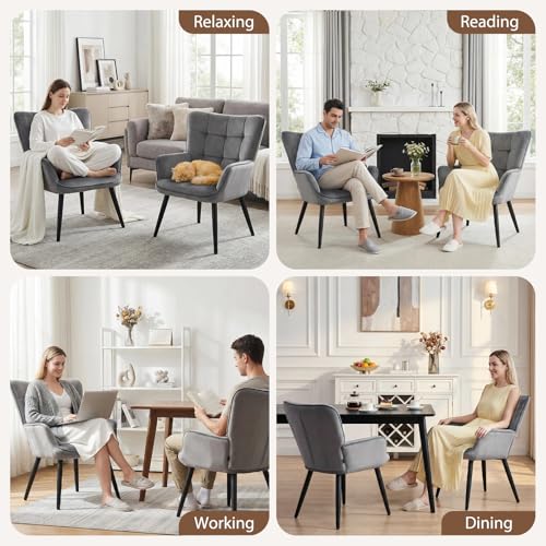 Sillón terciopelo plegable gris miniatura 4