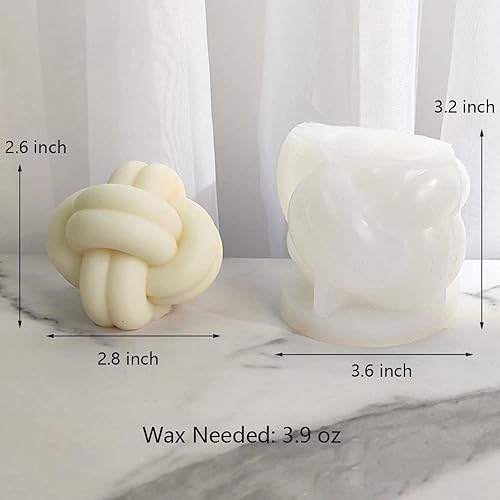 Miniatura 2 de Molde de vela redonda con nudo torcido moldes de silicona de hilo curvado para resina de cera velas de mascotas molde de jabón hecho a mano
