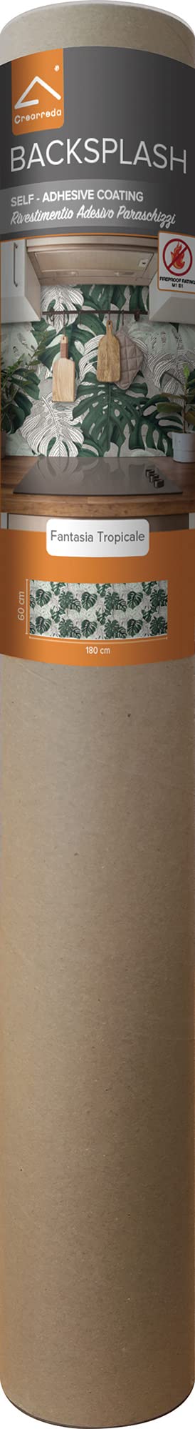 CREARREDA Splash Guard Panel Kitchen Wall Sticker Tropical Pattern 180_x_60_cm 100% Made in Italy with Non-Toxic - Image 3