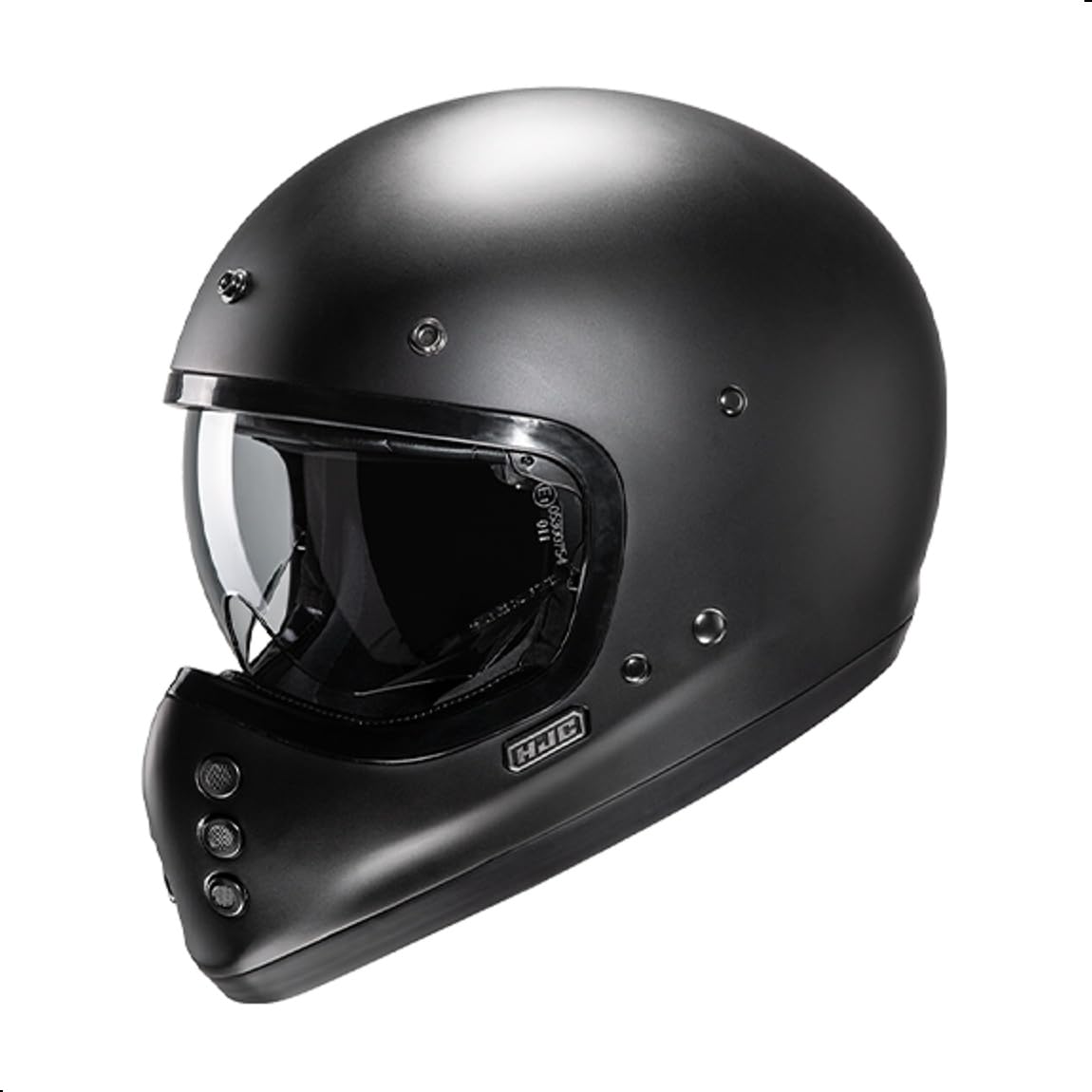 HJC V60 Solid Off-Road Motorcycle Helmet with IS-10 Internal Visor, DOT Approved (Semi Flat Black, Medium)
