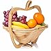 Dimono® Bamboo Bamboo Folding Fruit Basket, Fruit Bowl, Vegetable Bowl and Trivet Folding Basket & Cutting Board, 3 in 1 in beautiful apple design