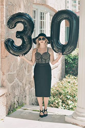 Black Number 16 Balloon 40 Inch Big 61 Giant Jumbo Digit Mylar Foil Helium Balloons for Birthday Party Celebration Graduations Photo Shoot - 3