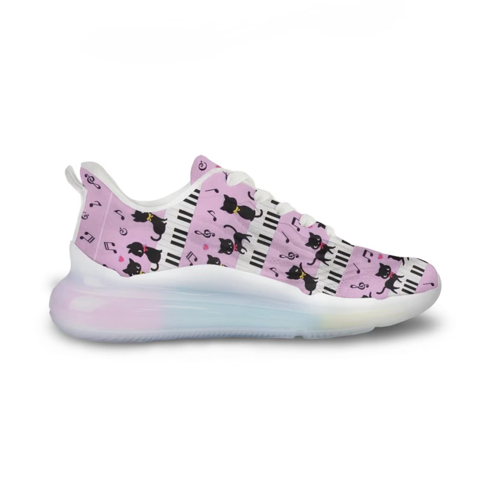 Scarpe da ginnastica da donna, da corsa, in rete, da palestra, da passeggio, Tastiera Musicale Kitty Cat, 38 EU