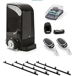Kit Completo Motor corredera Profesional para automatizar Puertas y cancelas correderas de hasta 500 kg de Peso, con Cremallera de Nylon y Acero, fotocelula, mandos, y Placa de maniobras.