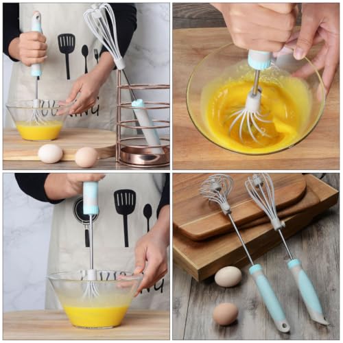 jojofuny Manual Rotary Egg Beater with Ergonomic Handle and Sturdy Nylon Metal Construction, Portable Handheld Egg Stirrer for Restaurants and Bakeries Kitchen Use - Image 6