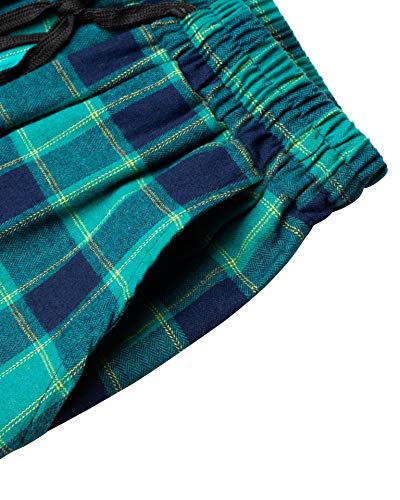 Image of Mens Flannel Pajama Pants Plaid Heavyweight Cotton PJs Bottoms Sleepwear