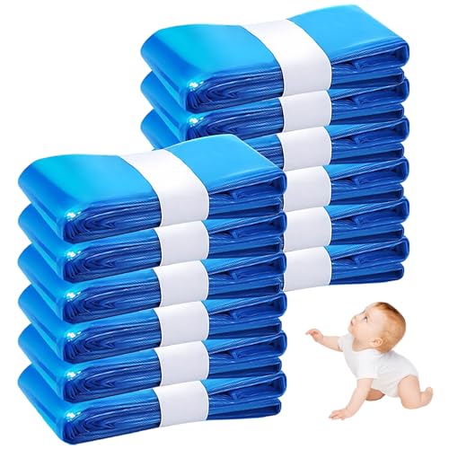 12er-Pack Nappy Bin Refills vacvad 4.5m Diaper Bin Pail Disposal Bags Nappy Bin Liners Replacement Strong Seal & Tear Resistance Compatible with Most Nappy Disposal Systems (Blue)