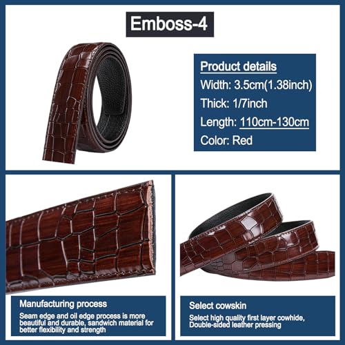 Image of Barry.Wang Mens 2 Pack Ratchet Belts Leather Adjustable 1 3 /8 inch Gift Box | Smooth Sliding,Trim to Fit,Click Belt Set for Dress Casual,Fashion Classic,Business,Birthday,Anniversary,Halloween,Christmas