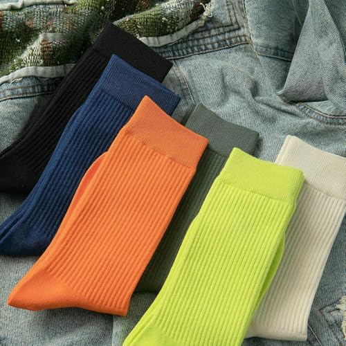 5 pairs - Japanese street reflective socks solid color mid-tube men's and women's sports skateboard socks4