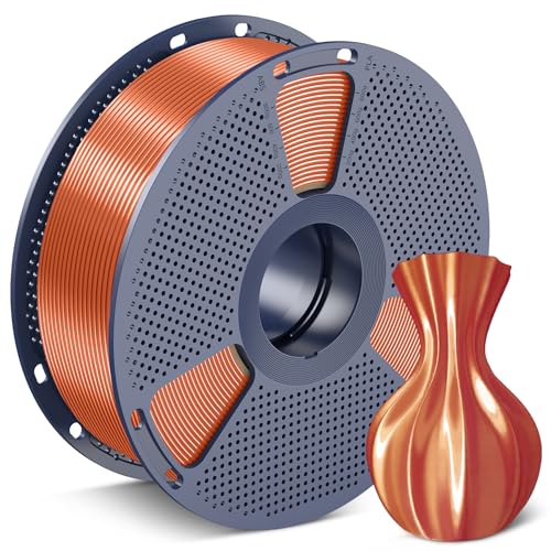 Image of SUNLU Silk PLA Filament 1.75mm, Neatly Wound Shiny PLA 3D Printer Filament, Dimensional Accuracy + /- 0.02mm, Fit Most 3D Printers,Good Vacuum Packaging, 1kg Spool(2.2lbs), Silky Red Copper