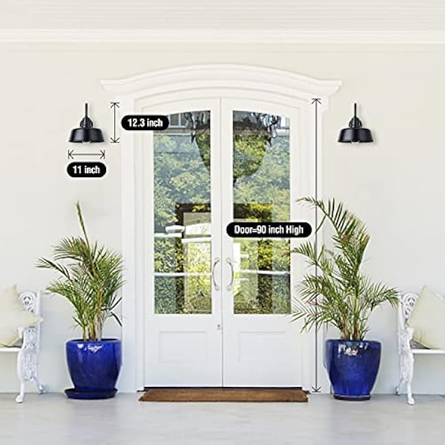 Gooseneck Barn-Lights Outdoor Fixture 11 inch Farm Style Black Sconce Wall Light