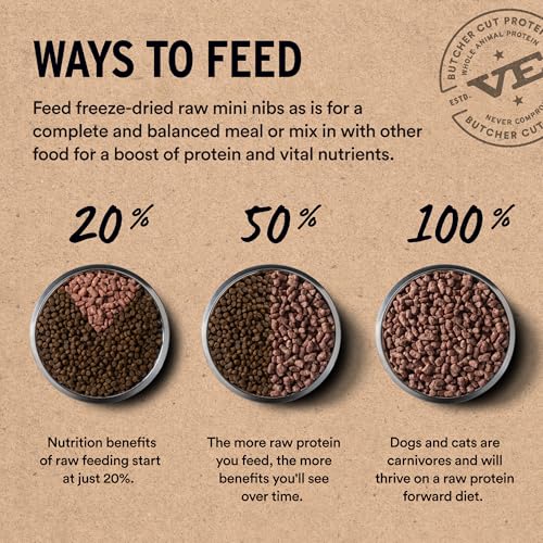Image of Vital Essentials Freeze Dried Dog Food, Turkey Mini Nibs, 3 lb Big Bag
